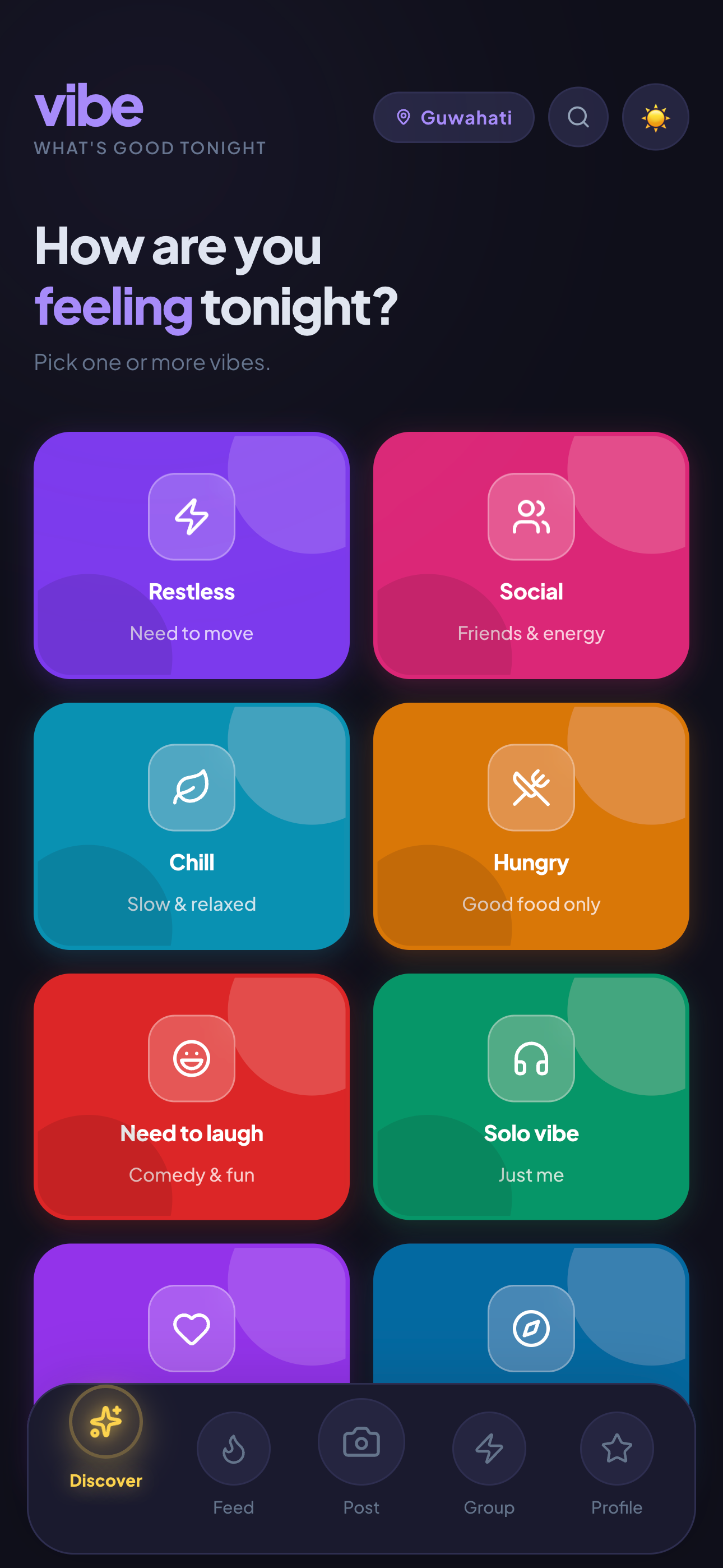 Vibe With Us app screen
